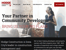 Tablet Screenshot of hodgeconstruction.com